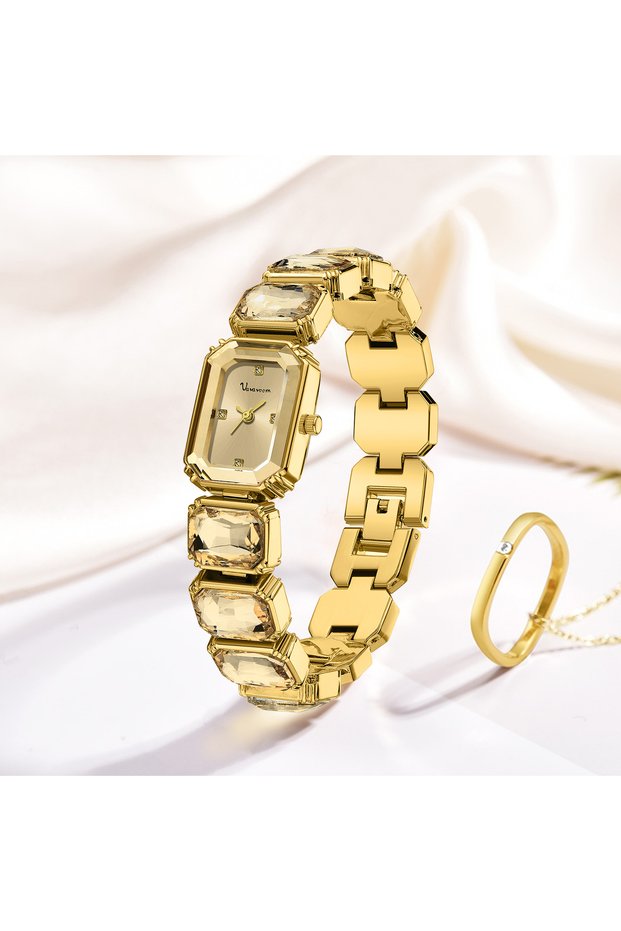 2531-J Women Square Watch Luxury Rhinestone Stainless Steel Original Quartz Movement Fashion Bracele