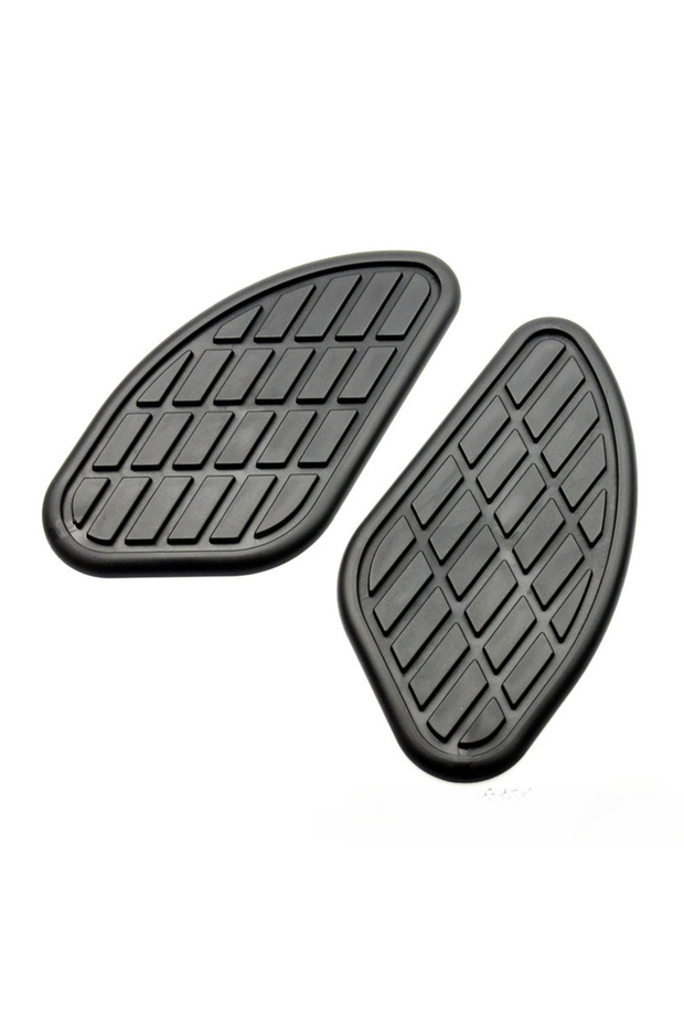 Black 2Pcs Retro Motorcycle Cafe Racer Gas Fuel Tank Rubber Sticker Protector Knee Tank Pad Grip Dec