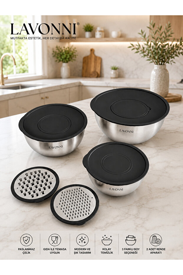 مجموعة أوعية الخلط والتخزين من برو ماستر، 9 قطع، مصنوعة من الفولاذ المقاوم للصدأ، مجموعة متعددة الاستخدامات للمطبخ