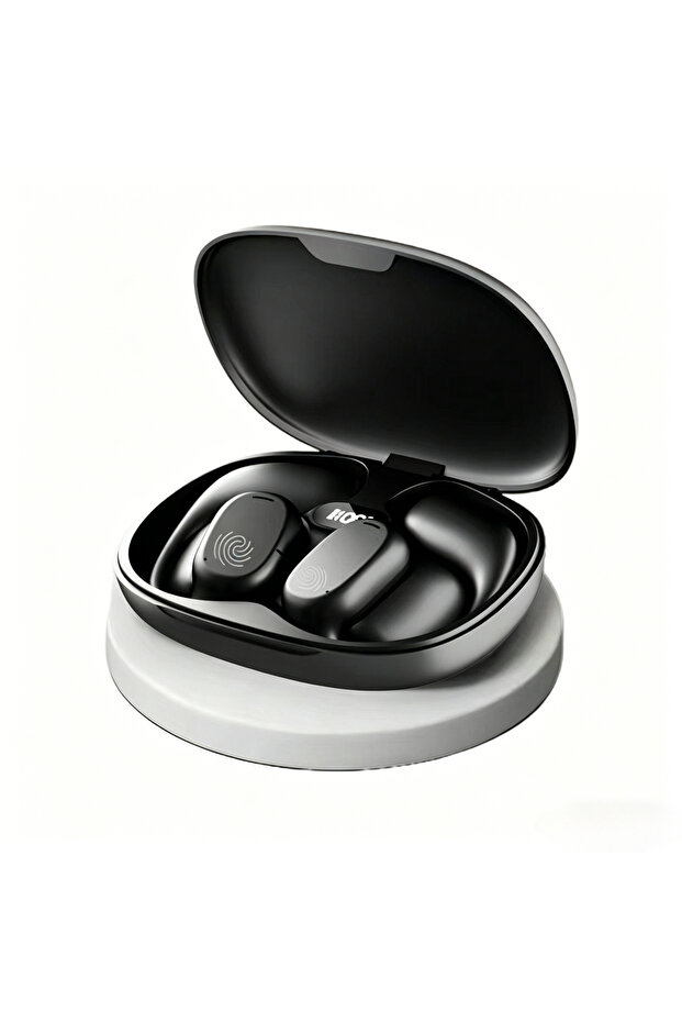Black Portable Earbuds Bone Conduction Earphones Bluetooth HiFi 9D Stereo Noise Reduction Waterproof