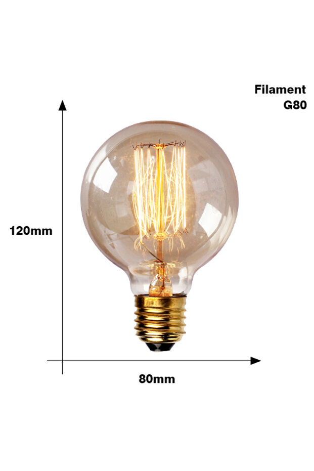 E27 40W G80 filament 220V Retro Edison Bulb E27 220V 40W ST64 G80 G95 G125 Ampoule Vintage Edison Bu