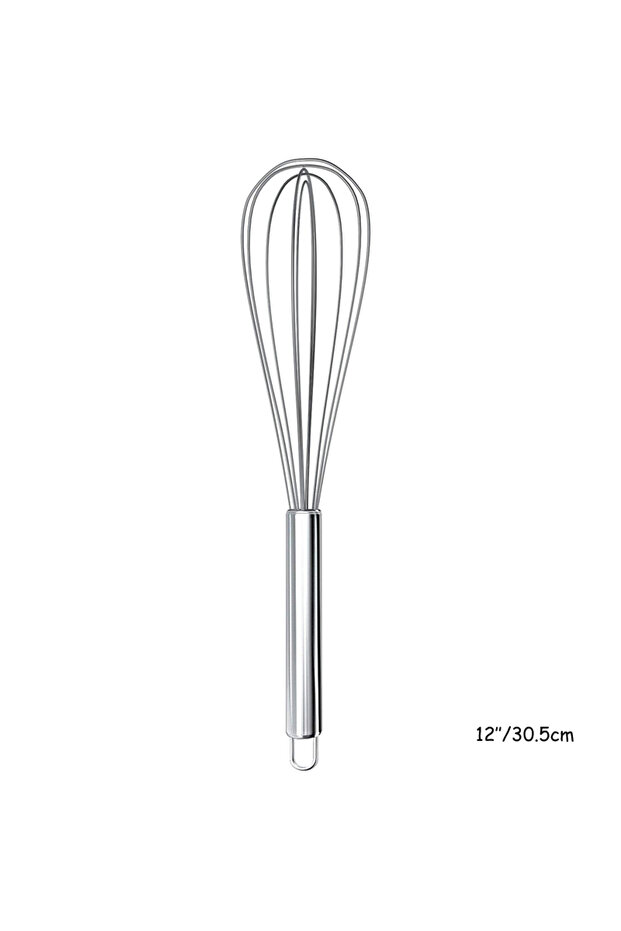 12 inch LMETJMA 8" 10" 12" Egg Whisk Stainless Steel Egg Whisk Kitchen Wire Balloon Whisk Milk Egg B