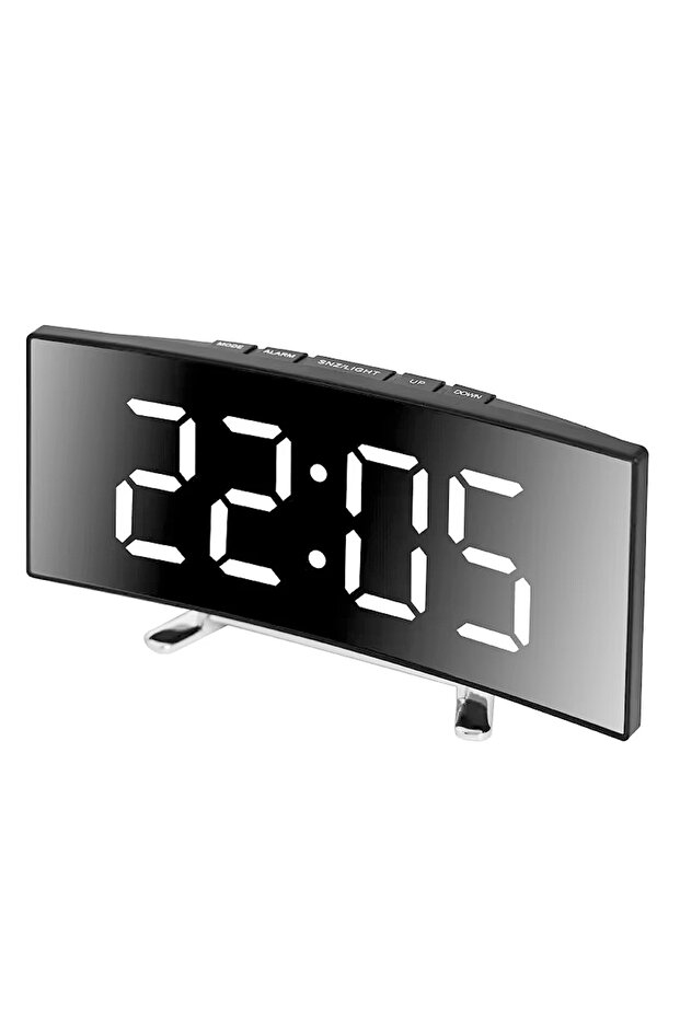 White light 1 Electronic Alarm Clock Noiseless Design Digital LED Large Display Mirror Electronic Cl