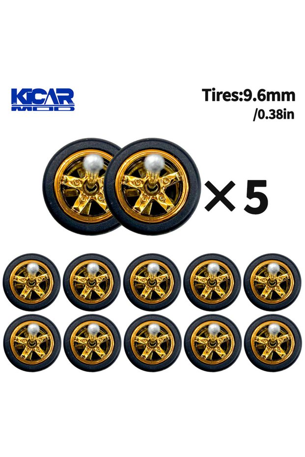 TY70944 1/64 Model Q Car Wheels with Detachable Slicks Rubber Tires for Toy Model Diecast Cars Refit