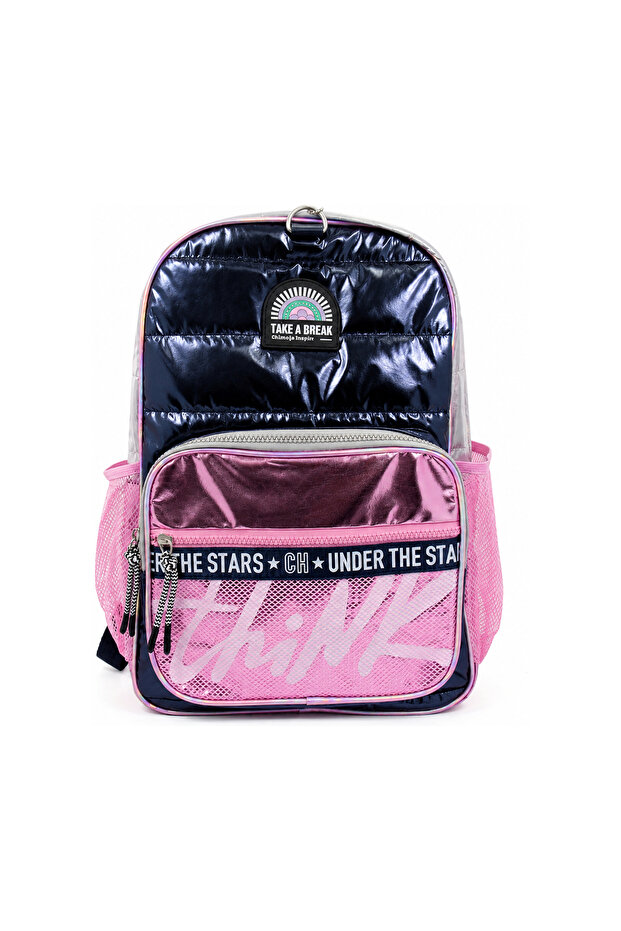 Blue Silver Light Pink Backpack