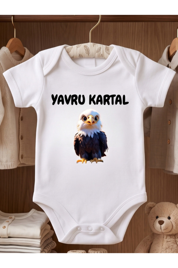 Baby Eagle Printed Baby Bodysuit Fan Themed Black and White 100% Cotton Gift