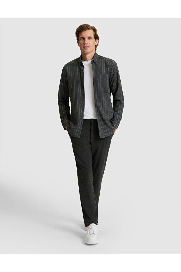 Anthracite Ex. Slim Fit Fabric Trousers 50311574-Vr006
