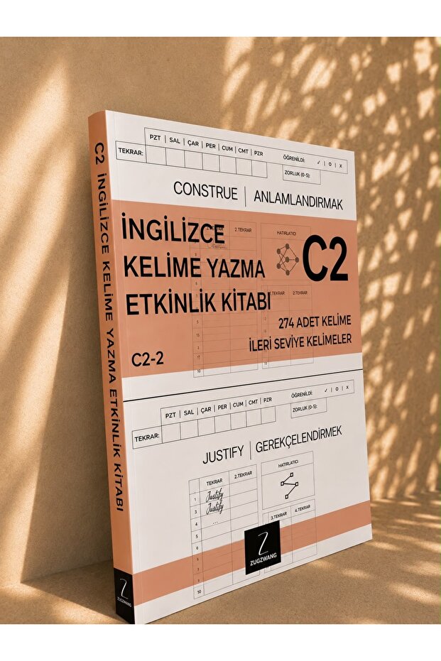 C2 English Vocabulary Writing Book with Tracking System | Analytical Permanent Vocabulary Learning Book English Teaching C2