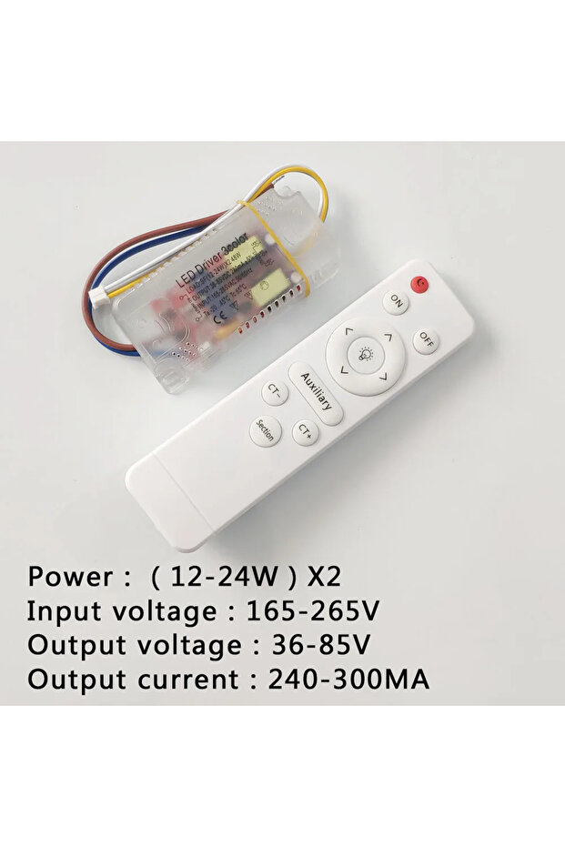 (12-24 واط) × 2 مزودات طاقة LED تعمل بجهاز تحكم عن بعد بالأشعة تحت الحمراء، 220 فولت، قابلة للتعتيم، تيار ثابت، مشغل LED 24 واط 4