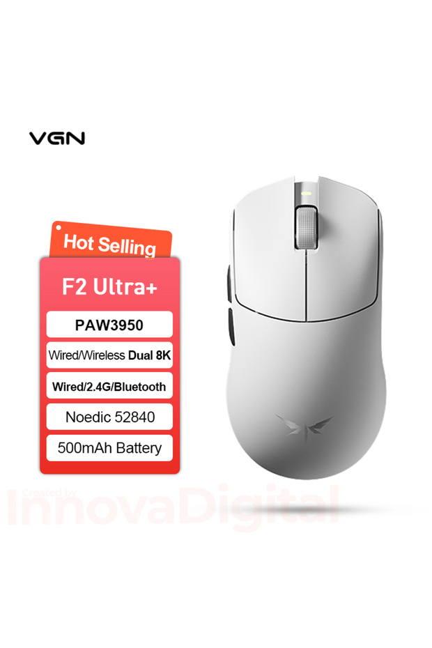 Ultra Plus White VGN Dragonfly F2 Pro Max Master Wireless Gaming Mouse PAW3395 PAW3950 8K Superlight