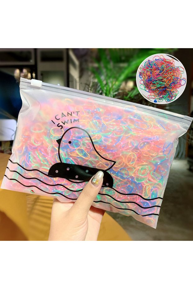 K 1000PCS 1000pcs/Pack Girls Colorful Small Disposable Rubber Bands Gum For Ponytail Holder Elastic