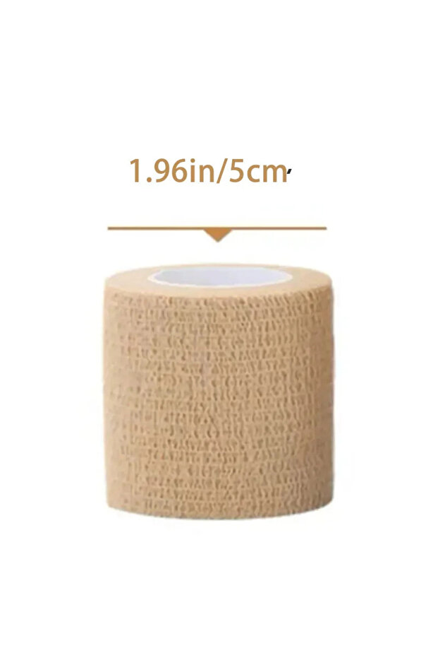 10pcs 5CM 1/10 Rolls Adhesive Bandage Elastic Breathable Sports Self Adhesive Tape Beige Wrap Finge