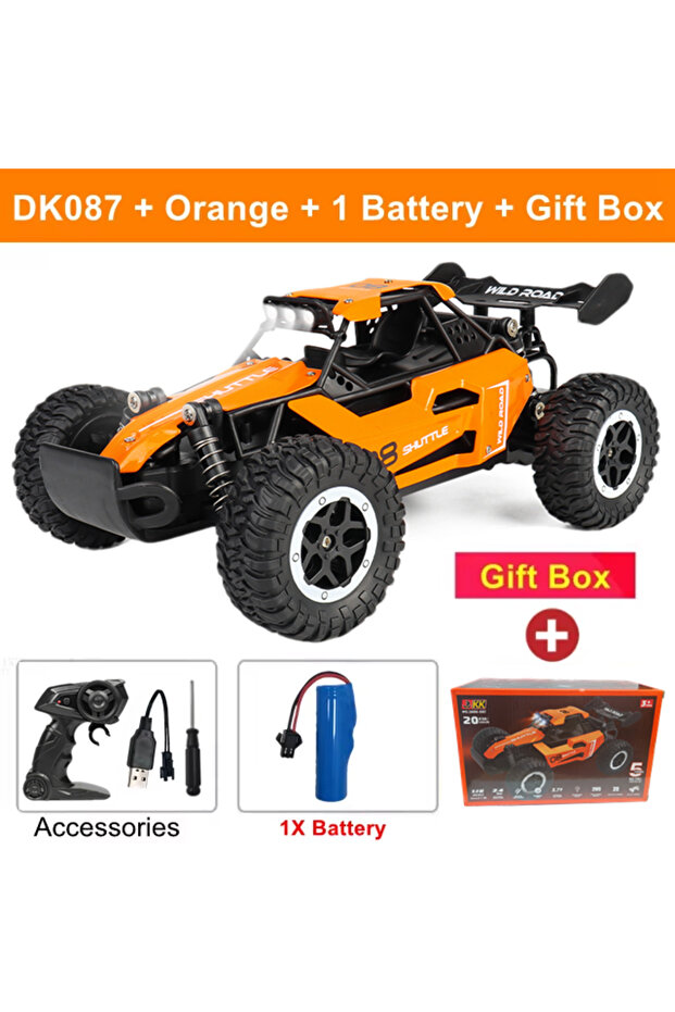 DK087 Orange 1B Box Oike Remote Control Car RC Drift Racing Vehicle Off Road Alloy 2.4G Radio High-S