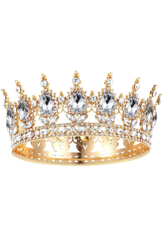 gold-white Luxury Diamond Crystal Bridal Crown Birthday Wedding Party Exquisite Elegant Women Decora