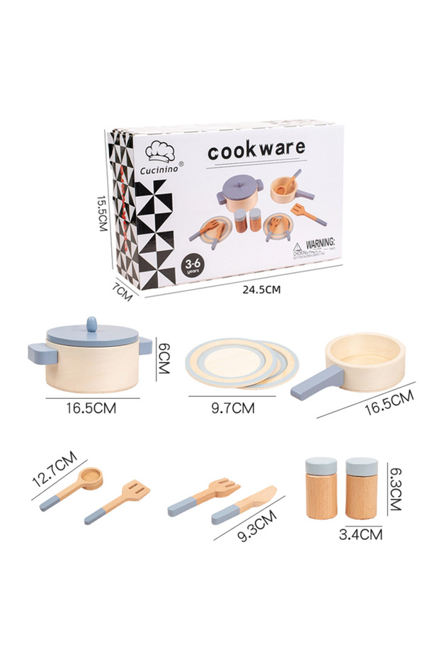 Cookware Set Wooden Children's Simulation Kitchen Toys, Early Education Educational Toys, Simulation