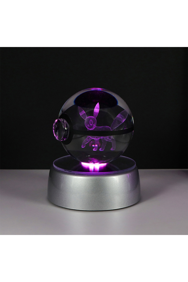 S Umbreon Pokemon 3D Crystal Ball Pikachu Figure Pokeball Engraving Crystal Charizard Model with Led