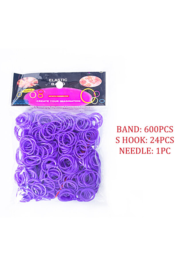 Deep purple 600 pieces Colorful Rubber Band Bracelet Making Kits Used for Jewelry Making Children's