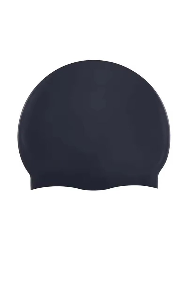 One Size YM300 Black Unisex Adult Silicone Swim Cap Waterproof Swimming Hat Non Slip Bathing Pool Ha