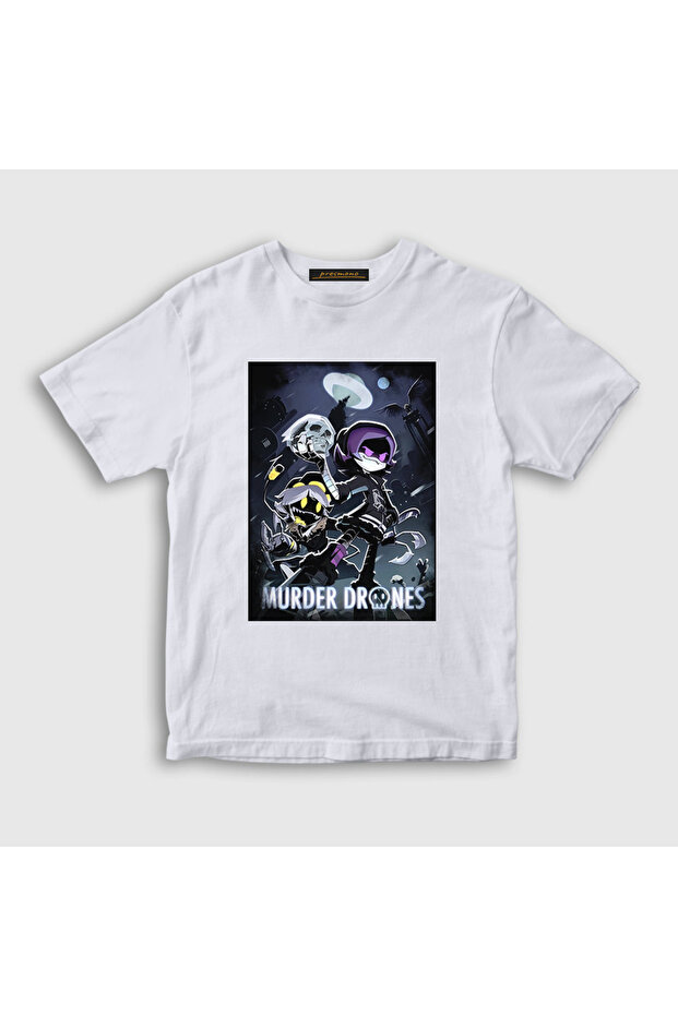 Unisex Kids White Poster Murder Drones T-Shirt 608898Tt