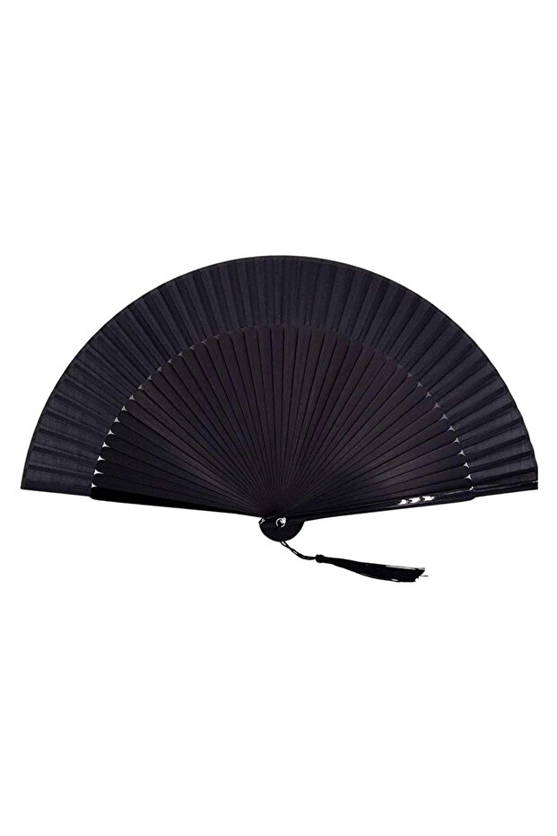 black Vintage Black Bamboo Folding Fan – Handmade Retro Chinese/Japanese Style, 21.01 cm, Lightweigh