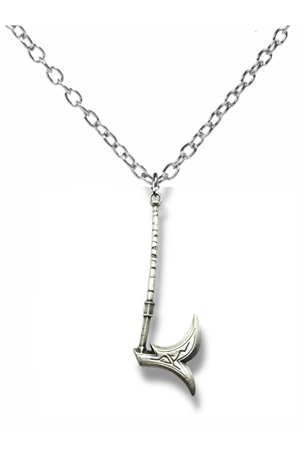 Unisex Necklace with Axe Figure – Gothic and Mythological Zamak Plated Accessory with 60 cm Chain