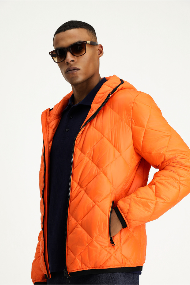 Hooded Quilted Sports Coat