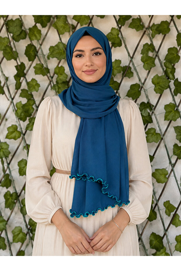 Premium Lycra Petrol Green Color Lycra Sandy Jersey Shawl