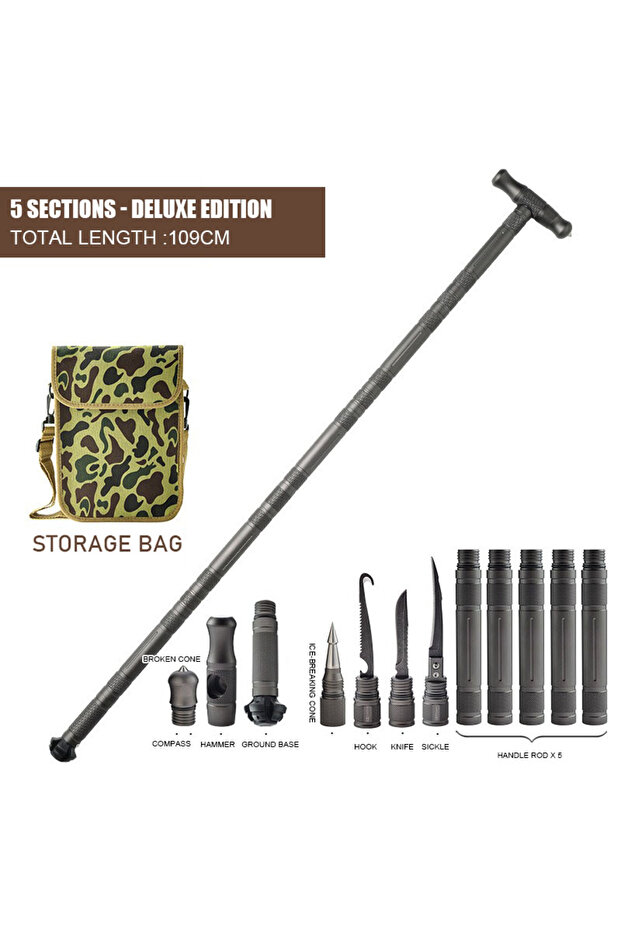 5 Sections-109CM CEOI GWOK Adjustable Trekking Poles for Hiking Lightweight Aluminum Walking Stick w