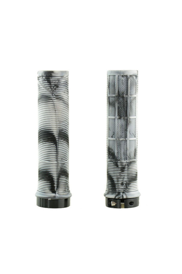 Black-White TPR Bicycle Grips Integrated Bicycle Handlebar Grips Aluminum Alloy Lock on Bicycle Hand