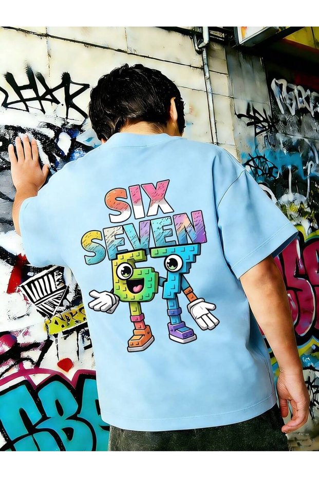 Six Seven 67 Printed Crew Neck 100% Cotton Short Sleeve Kids and Teenagers T-Shirt
