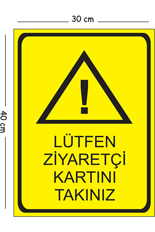Metal Please Insert Visitor Card 30X40 cm A3 Warning Work Safety Sign