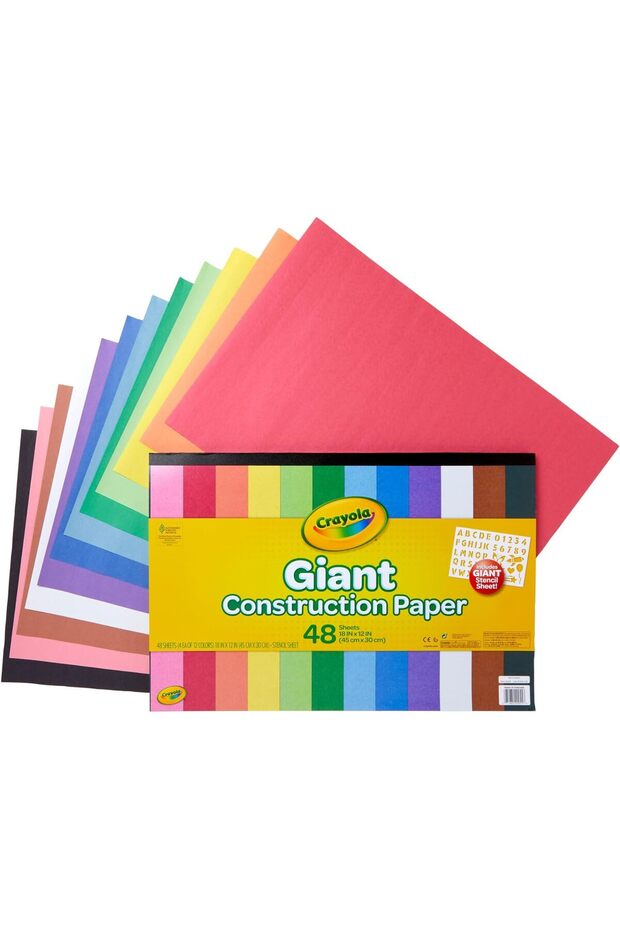 Giant Construction Paper 99-0055 18" x 12" - 48 Sheets with Stencil