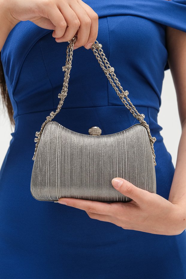 Platinum Laser Women's Evening Dress Wedding Bag