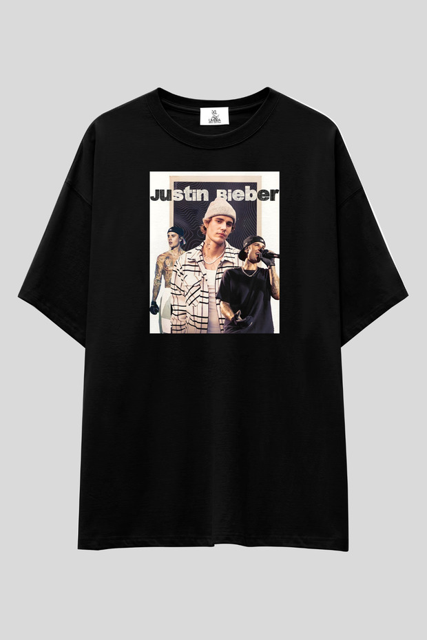 Justin Bieber T-Shirt | Unisex 100% Cotton Pop Star Concert Album Collage Printed Custom Design Tee
