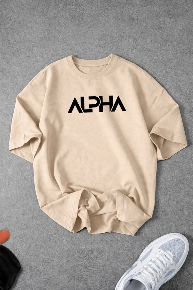 Unisex Women'S/Men's Alpha Unprinted Summer Oversize Crew Neck Combed Cotton T-Shirt