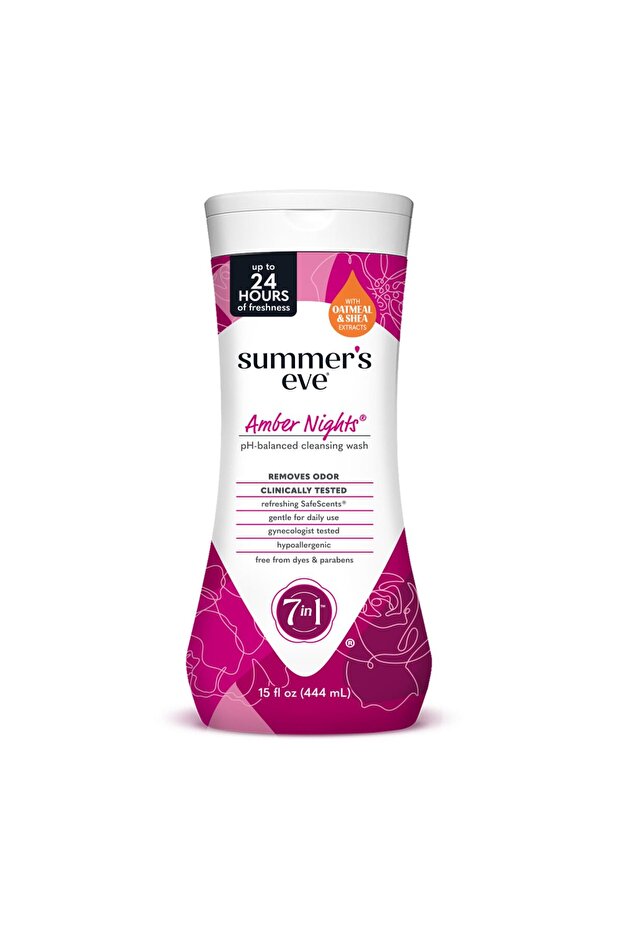 Amber Nights with Oat and Shea Extracts, Daily Refreshing All Over Feminine Body Wash, Removes Odor, Feminine Wash pH Balanced, 15 fl oz