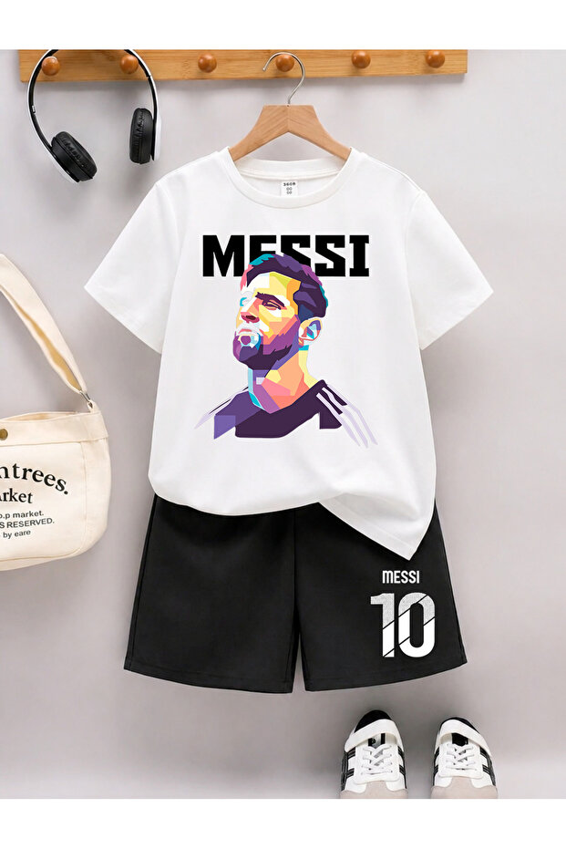 Messi Printed Boys' Shorts Set