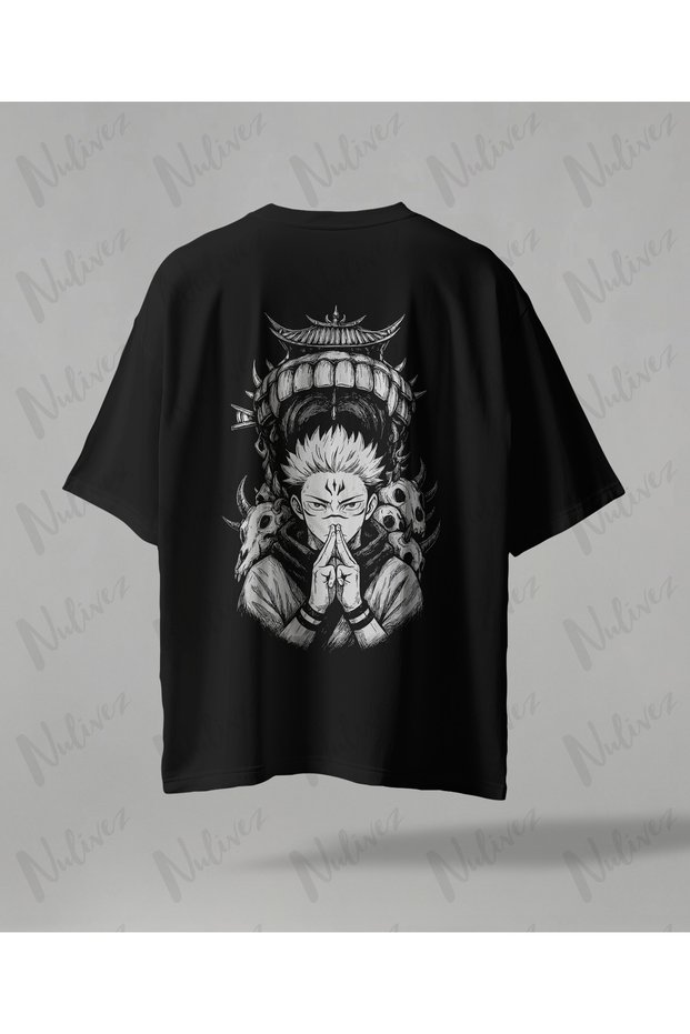 Jujutsu Kaisen Sukuna Anime Printed Unisex Oversize T-Shirt Streetwear