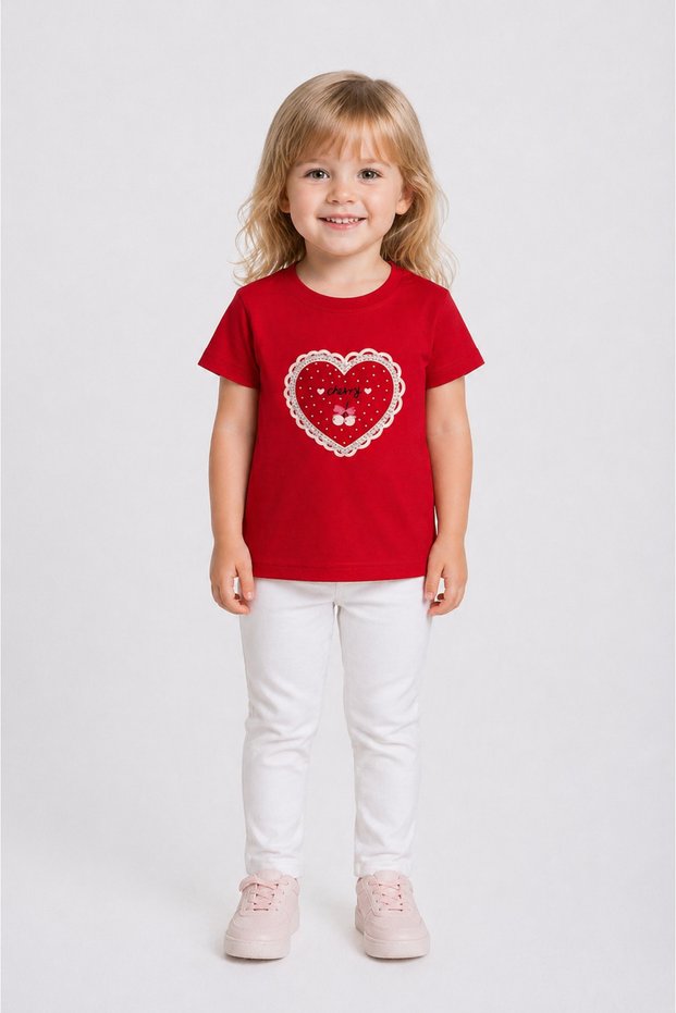 3-8 Years Old Girls' T-Shirt 95% Cotton