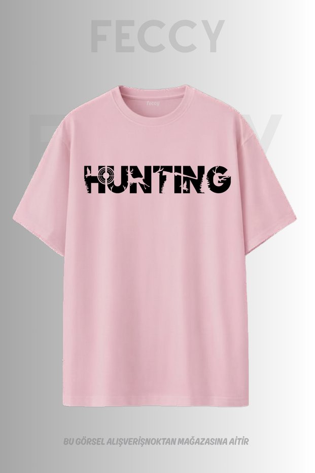 Premium Hunting Printed Hunter Theme Unisex Oversize Women's T-Shirt Men's T-Shirt Cotton Oversize T-Shirt