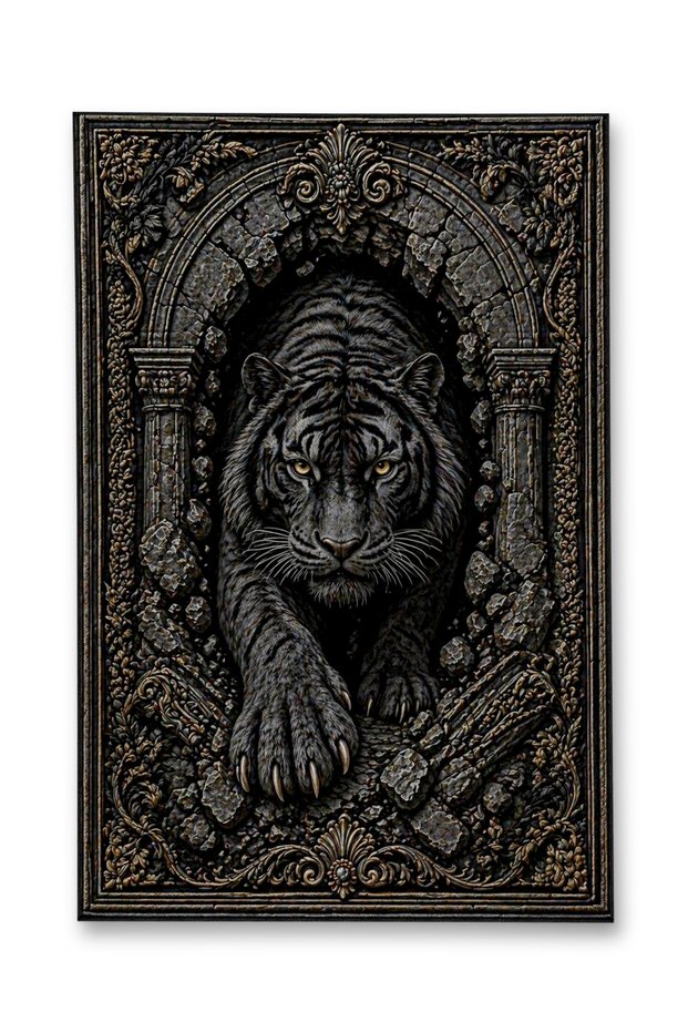Sdt Tiger Patterned Modern Woven Base Decorative Carpet Sdt947