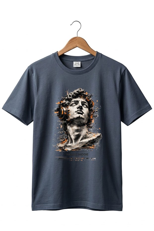 Unisex Noise Mode Headphones Sculpture Printed Street Style T-Shirt