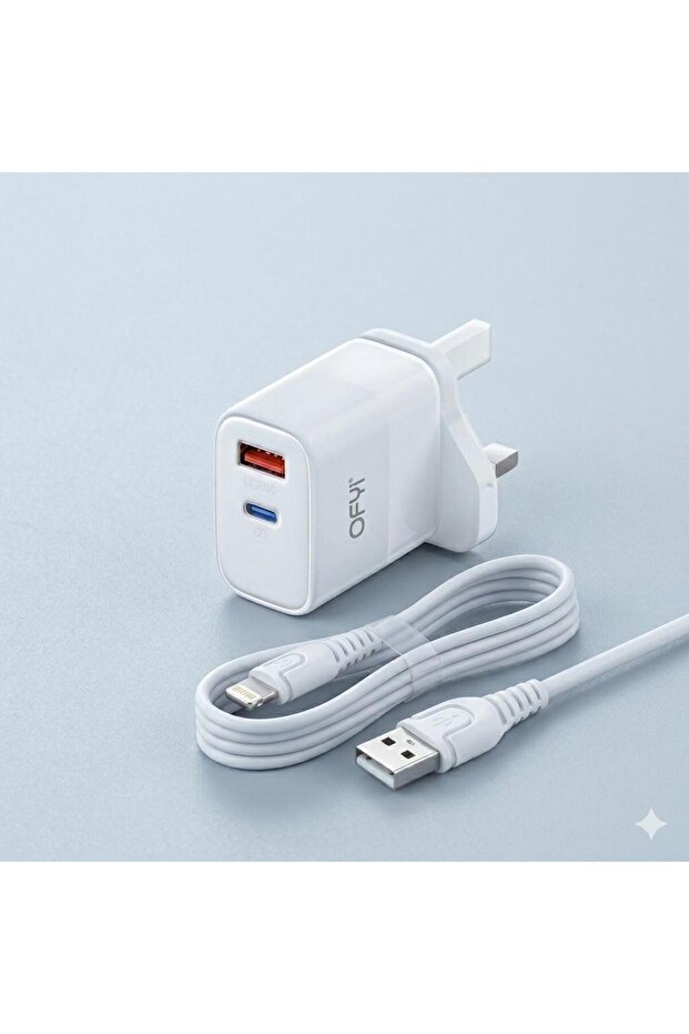 HC-23 Lightning 15W Dual Port Fast Charger USB-C PD & USB-A Smart Wall Adapter