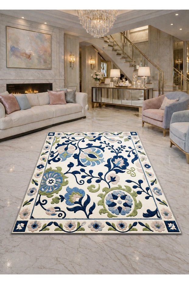 Sdt Traditional Patterned Modern Woven Base Decorative Carpet Sdt957