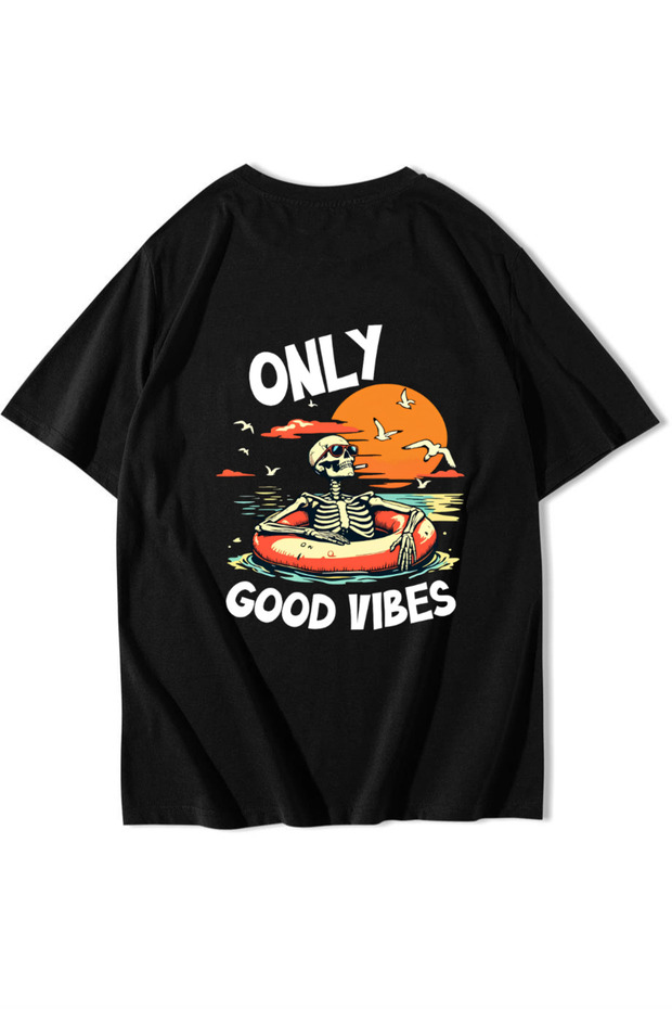 Unisex Oversize Only the Good Vibes T-Shirt Black