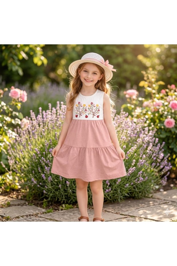 Summer Dress with Hat 4Y,5Y,6Y,7Y Girl