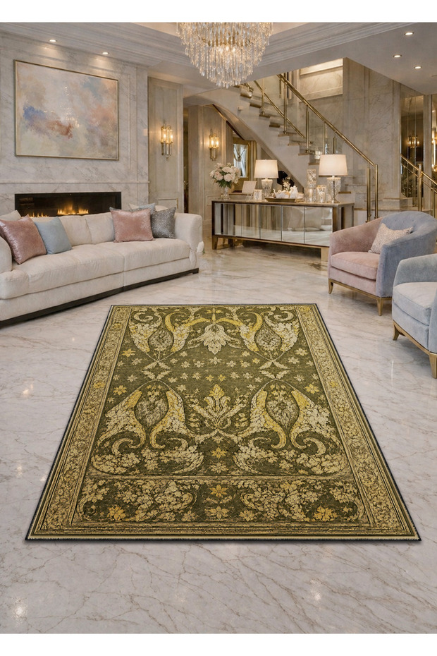 Sdt Traditional Patterned Modern Woven Base Decorative Carpet Sdt992
