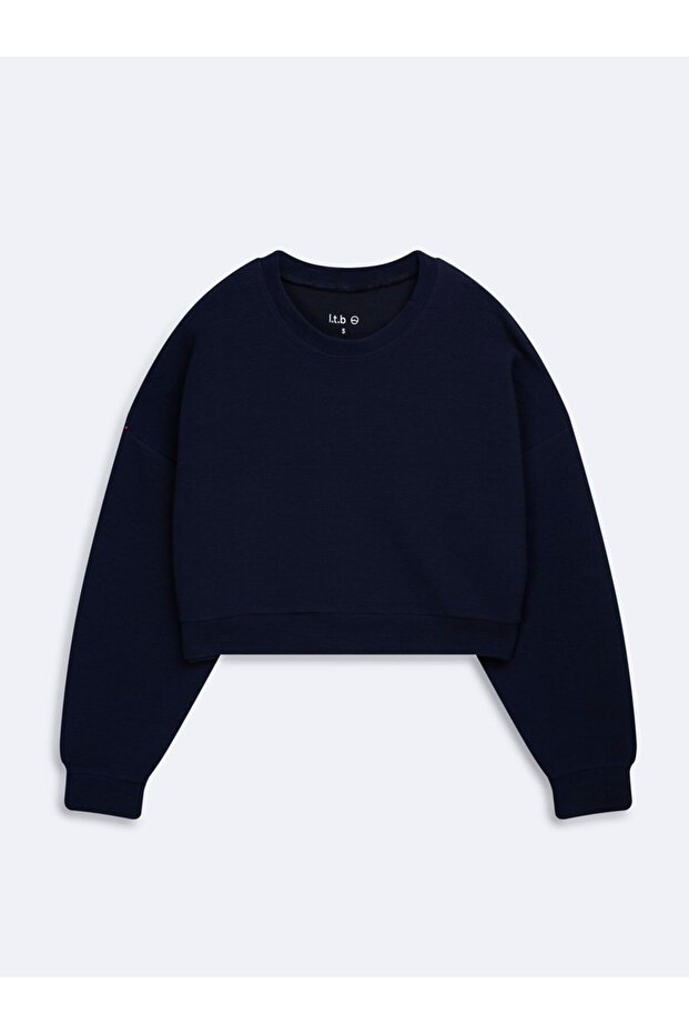 Basic Crop Orange Sweatshirt - 3