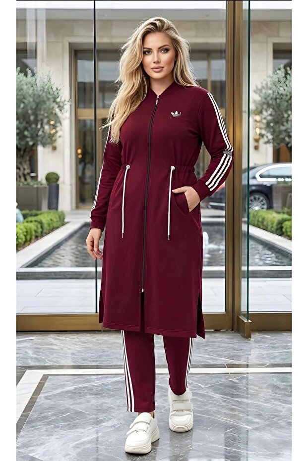 Hijab Tracksuit Set, Long Sports Set, Women's Black Set, Drawstring Tracksuit, Casual Sports Combination