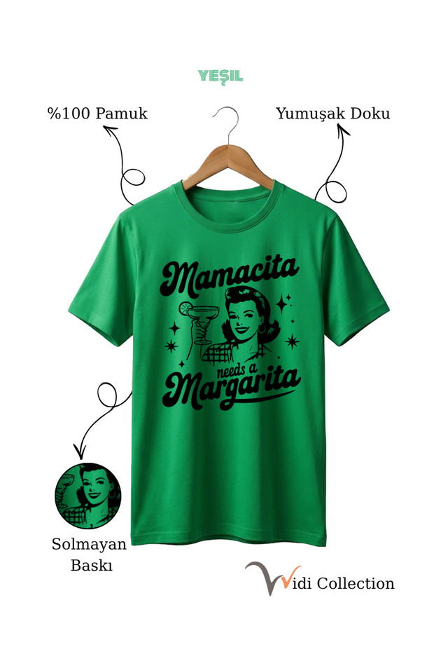 Mamacita Margarita Cocktail Design Unisex 100% Cotton Regular Fit T-Shirt